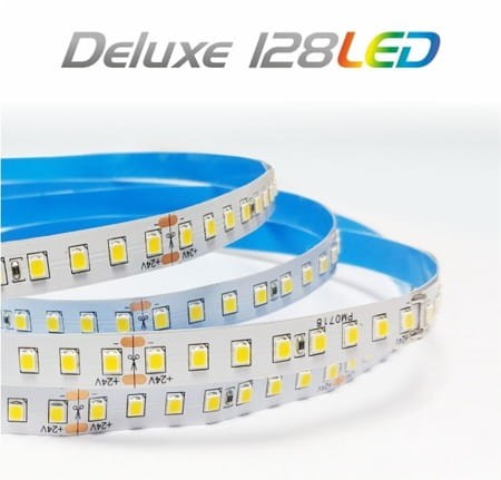 Taśma LED Deluxe2 24V 2835 SMD 128led/m 11,5W/m 1470lm/m 3000K Wodoodporna Lakierowana IP54 biała ciepła