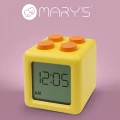 Budzik dla dzieci w kształcie klocka żółty MARY'S
