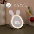 Lampka nocna LED z funkcją Budzika Zajączek biały MARY'S