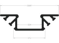 Profil Tech Light do taśm LED - P7-1 Srebrny Anodowany - 2 m